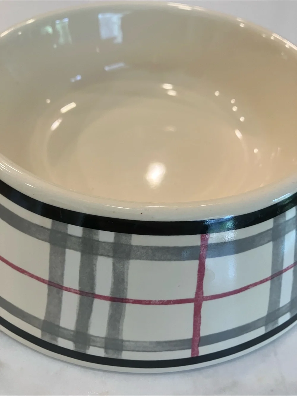 Authentic Burberry Nova Check Plaid Ceramic Pet Bowl - EUC